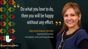 Profile feature of Gaby Davila Ordonez and her quote: "Do what you love to do, then you will be happy without any effort."