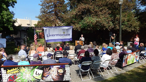 Livermore Mayor John Marchand speaking at the Livermorium Day celebration