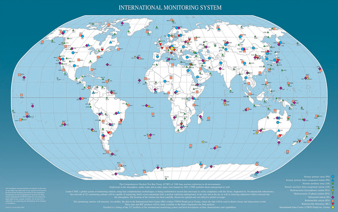 Global map displaying monitoring system