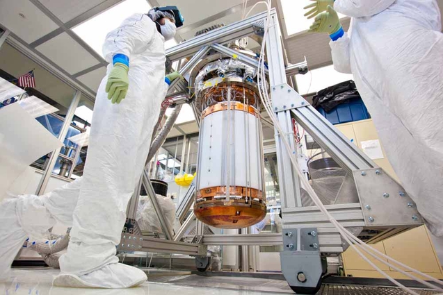 LUX researchers in a clean room